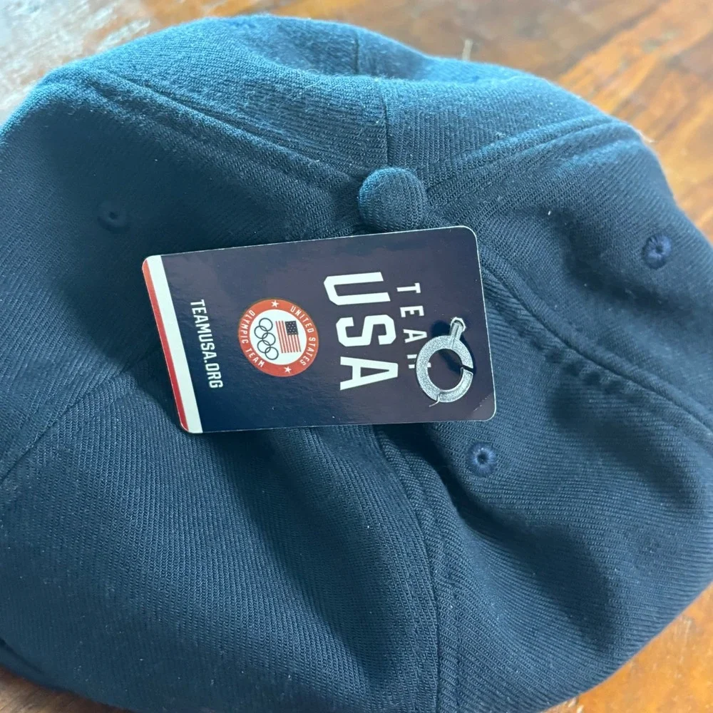 Nike Team USA Olympic Hat Navy Blue USA Embroidered Flat Brim Adjustable NWT